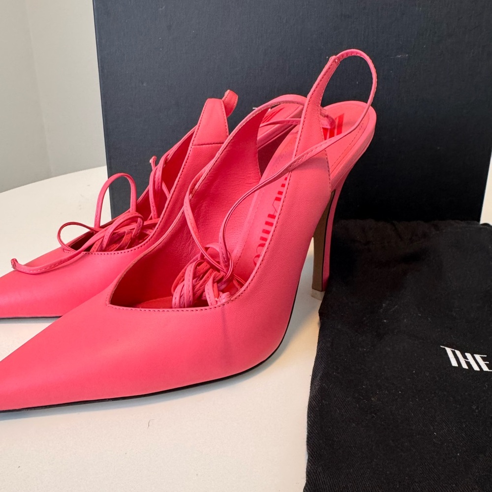 The Attico Vibrant Pink Slingback Heels